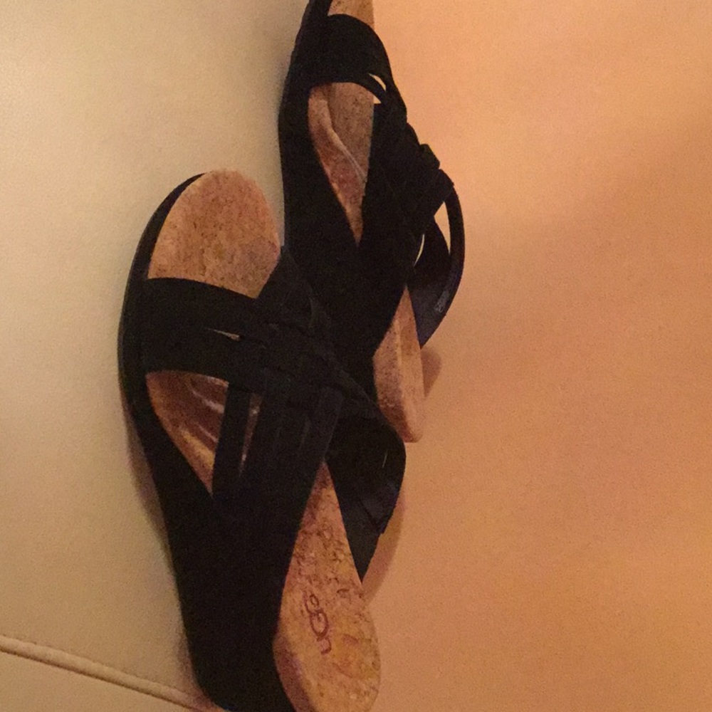 New UGG wedge Suede black size 8